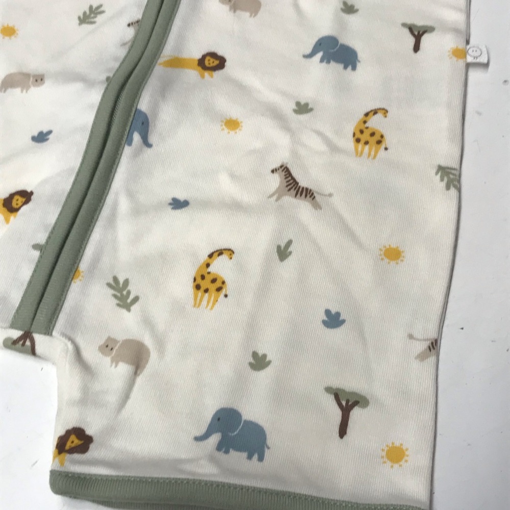 Baby Mori Organic Bamboo Summer Pajamas zip shortie animal pattern 18-24 mo - Picture 2 of 6